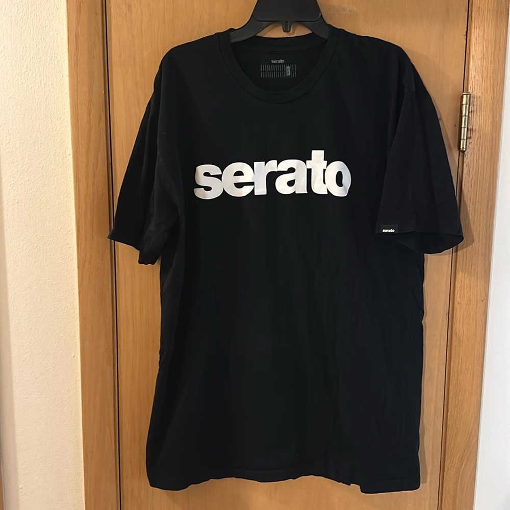 Serato Short Sleeve Logo DJ Tee T-Shirt Black White Size XL